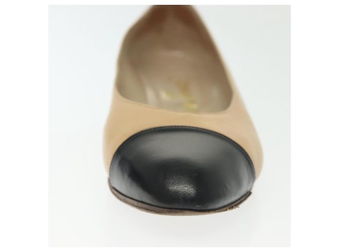 CHANEL Pumps Hohe Absätze Leder Beige CC Auth ti3387 - Ansicht 29