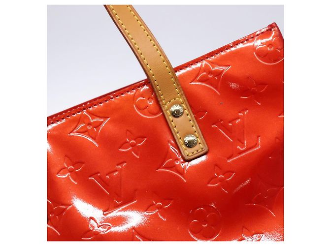 LOUIS VUITTON Monogram Vernis Reade MM Borsa a Mano Rossa M91086 LV Auth gh574 Rosso - vista 10