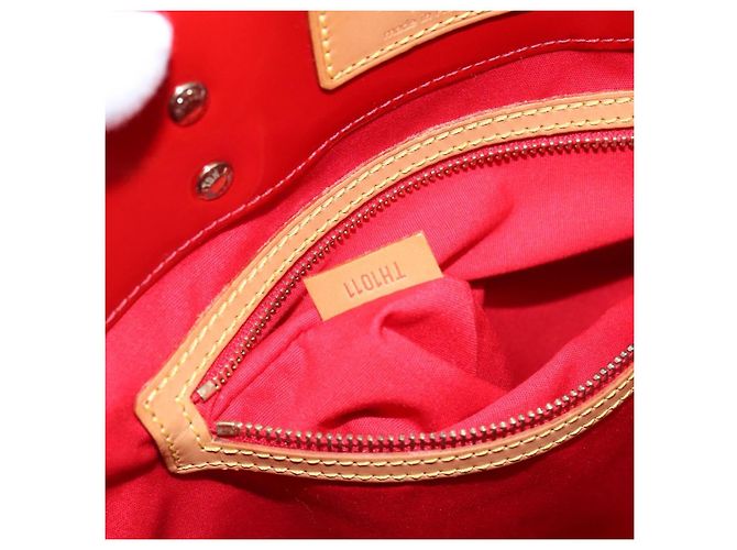 LOUIS VUITTON Monogram Vernis Reade MM Borsa a Mano Rossa M91086 LV Auth gh574 Rosso - vista 12