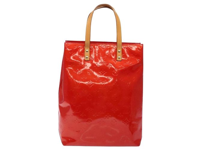 LOUIS VUITTON Monogram Vernis Reade MM Borsa a Mano Rossa M91086 LV Auth gh574 Rosso - vista 13
