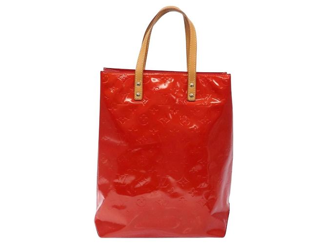 LOUIS VUITTON Monogram Vernis Reade MM Borsa a Mano Rossa M91086 LV Auth gh574 Rosso - vista 2