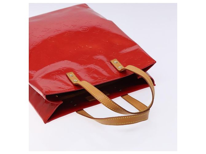 LOUIS VUITTON Monogram Vernis Reade MM Borsa a Mano Rossa M91086 LV Auth gh574 Rosso - vista 6