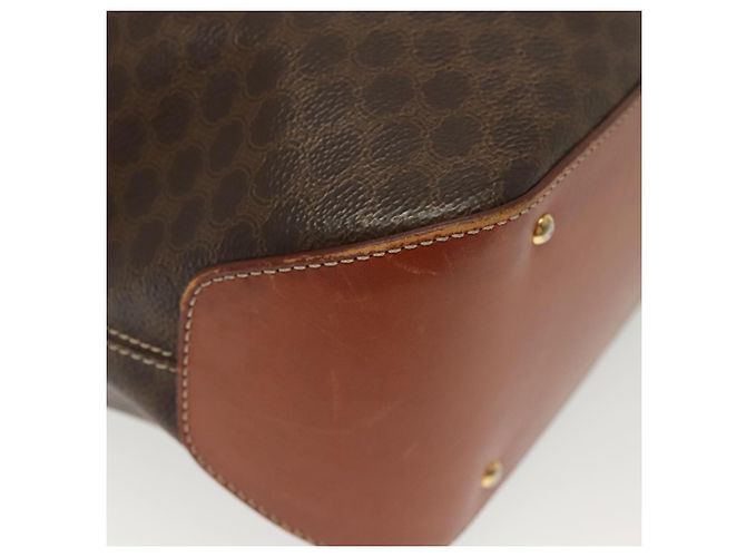 Céline CELINE Macadam Canvas Schultertasche aus PVC-Leder Braun Gold Auth 141339 Golden - Ansicht 15