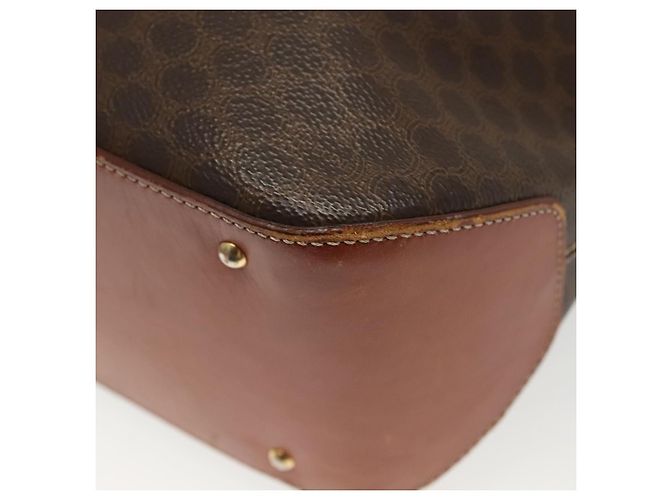Céline CELINE Macadam Canvas Schultertasche aus PVC-Leder Braun Gold Auth 141339 Golden - Ansicht 16