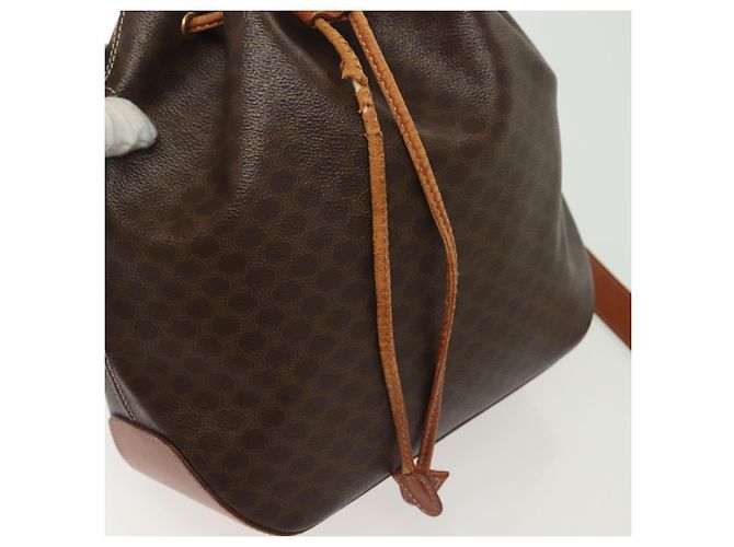 Céline CELINE Macadam Canvas Schultertasche aus PVC-Leder Braun Gold Auth 141339 Golden - Ansicht 19