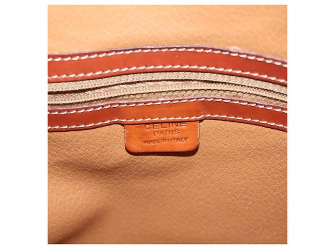 Céline CELINE Macadam Canvas Schultertasche aus PVC-Leder Braun Gold Auth 141339 Golden - Ansicht 21