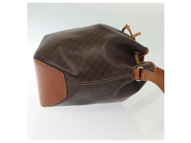 Céline CELINE Macadam Canvas Schultertasche aus PVC-Leder Braun Gold Auth 141339 Golden - Ansicht 3