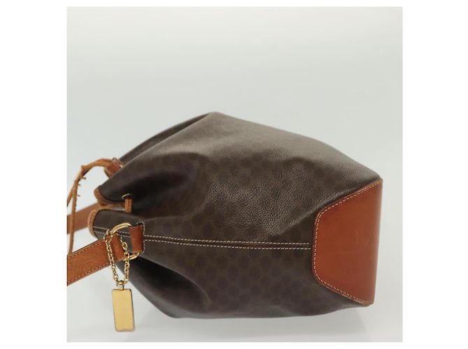 Céline CELINE Macadam Canvas Schultertasche aus PVC-Leder Braun Gold Auth 141339 Golden - Ansicht 4