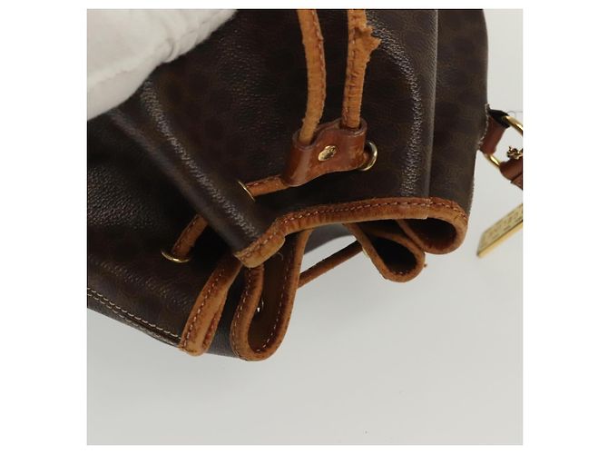 Céline CELINE Macadam Canvas Schultertasche aus PVC-Leder Braun Gold Auth 141339 Golden - Ansicht 6