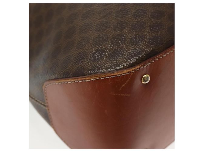 Céline CELINE Macadam Canvas Schultertasche aus PVC-Leder Braun Gold Auth 141339 Golden - Ansicht 8