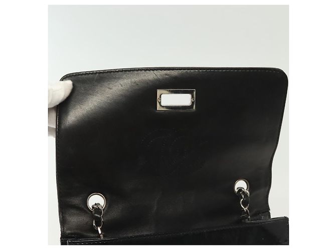 CHANEL Borsa a Spalla Matelassé in Tela e Pelle Nera Argento CC Auth bs28854 Nero - vista 10