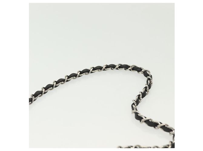 CHANEL Borsa a Spalla Matelassé in Tela e Pelle Nera Argento CC Auth bs28854 Nero - vista 14