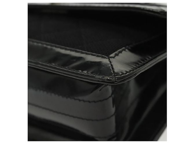 CHANEL Borsa a Spalla Matelassé in Tela e Pelle Nera Argento CC Auth bs28854 Nero - vista 15