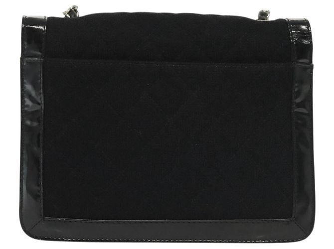 CHANEL Borsa a Spalla Matelassé in Tela e Pelle Nera Argento CC Auth bs28854 Nero - vista 2