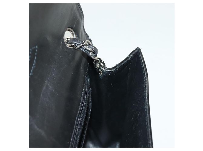 CHANEL Borsa a Spalla Matelassé in Tela e Pelle Nera Argento CC Auth bs28854 Nero - vista 21