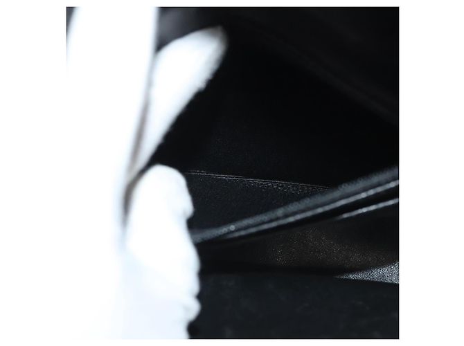 CHANEL Borsa a Spalla Matelassé in Tela e Pelle Nera Argento CC Auth bs28854 Nero - vista 23