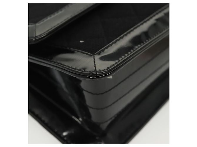 CHANEL Borsa a Spalla Matelassé in Tela e Pelle Nera Argento CC Auth bs28854 Nero - vista 9