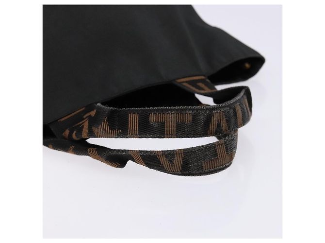 Borsa a mano FENDI in tela nera marrone oro Auth bs28908 Nero D'oro - vista 7