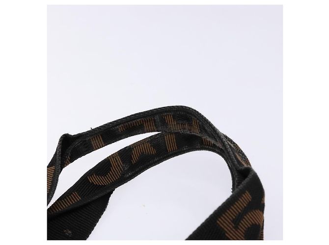 Borsa a mano FENDI in tela nera marrone oro Auth bs28908 Nero D'oro - vista 8