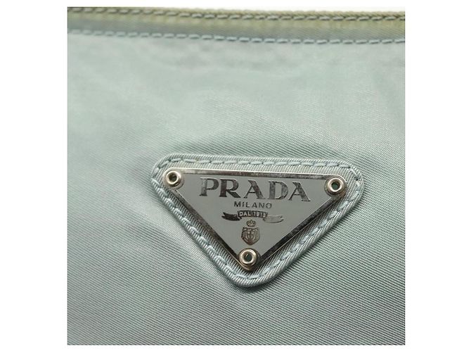 PRADA Schultertasche aus Nylon Hellblau Silber Authentisch ep10502 - Ansicht 17