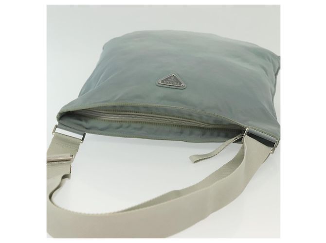 PRADA Schultertasche aus Nylon Hellblau Silber Authentisch ep10502 - Ansicht 6