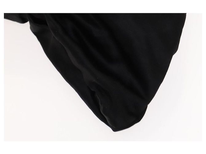 Borsa a spalla in raso nero e argento CC Auth 138568 con catena 2.55 e nastro CHANEL - vista 15