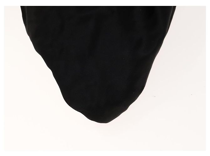 Borsa a spalla in raso nero e argento CC Auth 138568 con catena 2.55 e nastro CHANEL - vista 16