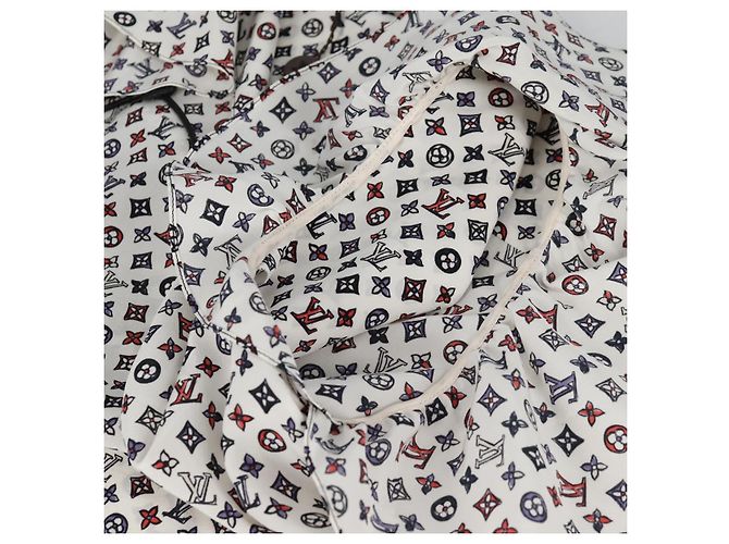 LOUIS VUITTON Bluse Seide Weiß LV Auth 137476M - Ansicht 11