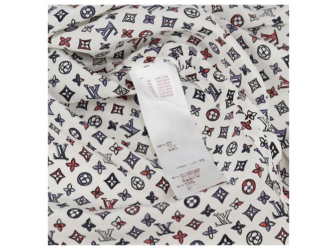 LOUIS VUITTON Bluse Seide Weiß LV Auth 137476M - Ansicht 12