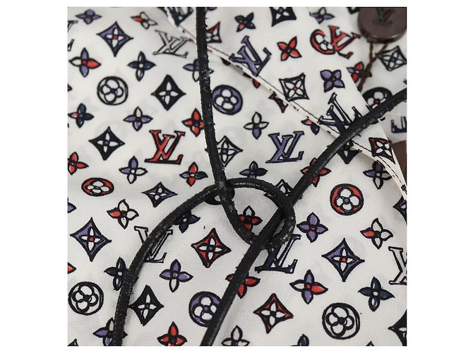 LOUIS VUITTON Bluse Seide Weiß LV Auth 137476M - Ansicht 8