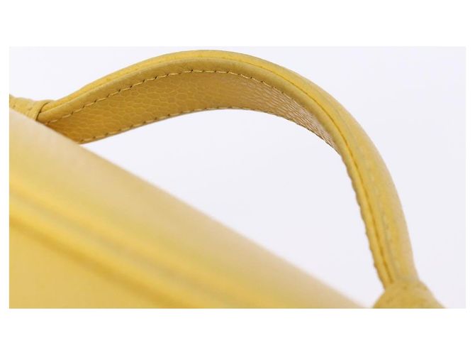 Pochette Vanity CHANEL COCO Mark in Pelle Caviar Oro Giallo CC Auth fm4842 D'oro - vista 14