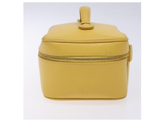 Pochette Vanity CHANEL COCO Mark in Pelle Caviar Oro Giallo CC Auth fm4842 D'oro - vista 4