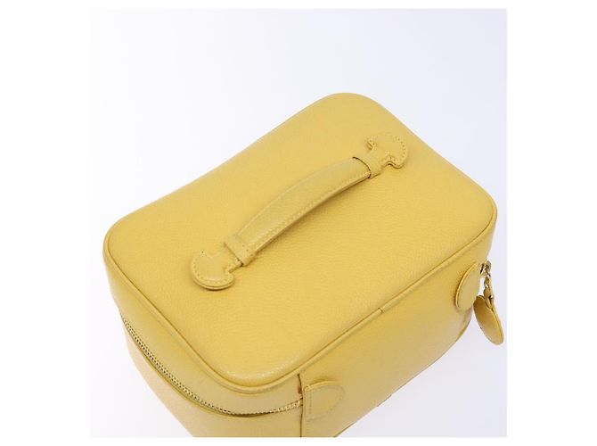 Pochette Vanity CHANEL COCO Mark in Pelle Caviar Oro Giallo CC Auth fm4842 D'oro - vista 6
