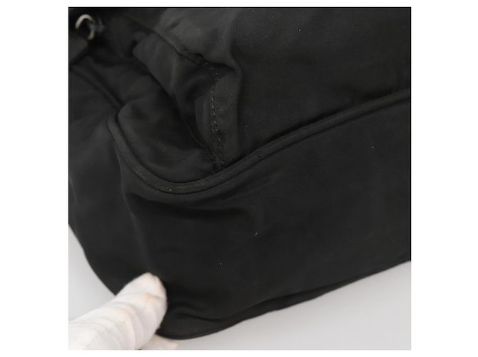 Bolsa de Ombro PRADA Nylon Preto Prata Autêntica yk19309 - vista 15