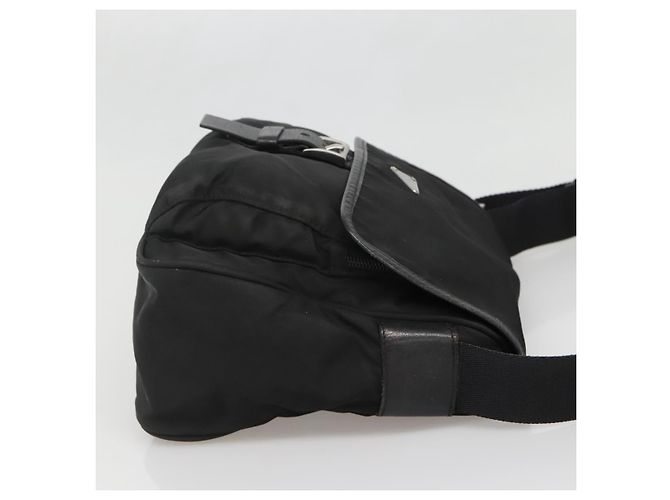 Bolsa de Ombro PRADA Nylon Preto Prata Autêntica yk19309 - vista 4