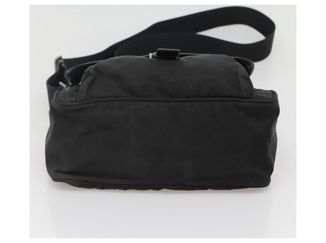 Bolsa de Ombro PRADA Nylon Preto Prata Autêntica yk19309 - vista 5