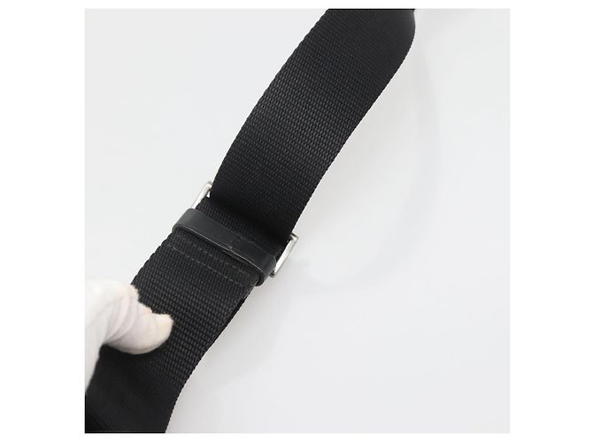 Bolsa de Ombro PRADA Nylon Preto Prata Autêntica yk19309 - vista 8