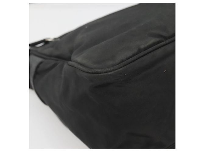 Bolsa de Ombro PRADA Nylon Preto Prata Autêntica yk19309 - vista 9