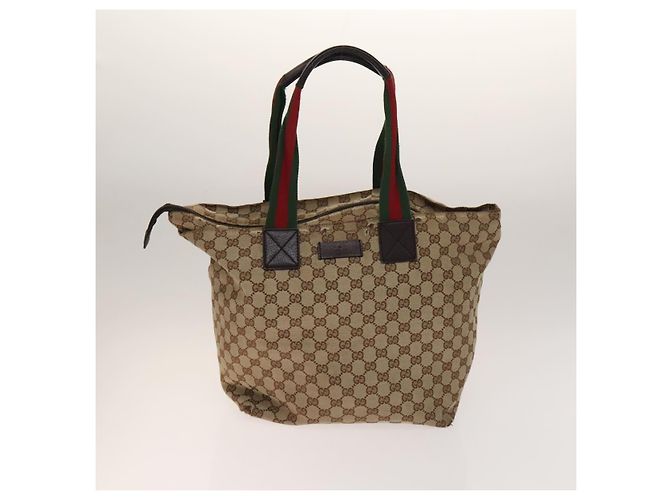 Borsa a Spalla GG Canvas Gucci 2Set Beige Argento Auth gh661 - vista 2