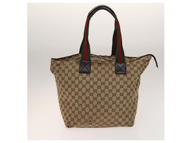 Borsa a Spalla GG Canvas Gucci 2Set Beige Argento Auth gh661 - vista 3