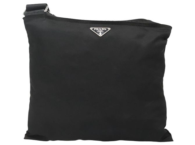 Borsa a Spalla PRADA Nylon Nero Argento Autentica ep10576 - vista 13