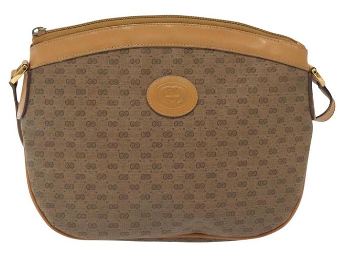 GUCCI Micro GG Supreme Shoulder Bag PVC Beige Gold Auth ki5912 Golden - view 13