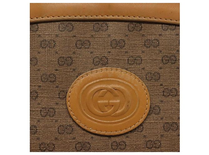 GUCCI Micro GG Supreme Shoulder Bag PVC Beige Gold Auth ki5912 Golden - view 19