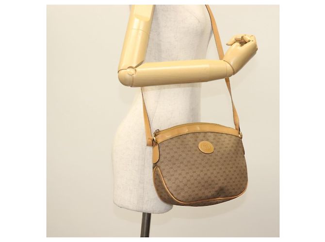 GUCCI Micro GG Supreme Shoulder Bag PVC Beige Gold Auth ki5912 Golden - view 25