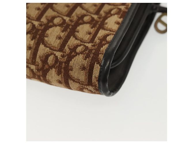 Borsa a Spalla in Tela Trotter Christian Dior Marrone Oro Auth ep10263 D'oro - vista 16