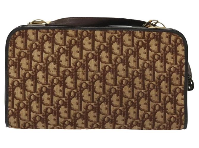 Borsa a Spalla in Tela Trotter Christian Dior Marrone Oro Auth ep10263 D'oro - vista 2