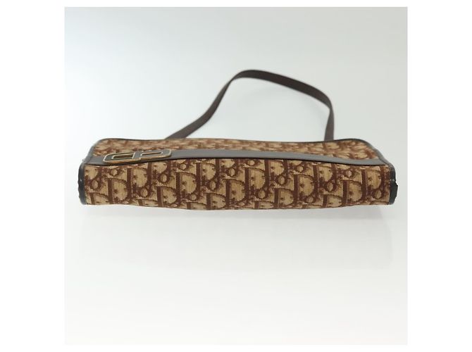Borsa a Spalla in Tela Trotter Christian Dior Marrone Oro Auth ep10263 D'oro - vista 5