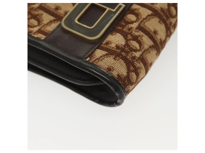 Borsa a Spalla in Tela Trotter Christian Dior Marrone Oro Auth ep10263 D'oro - vista 9