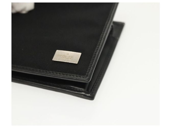 GUCCI Bifold Wallet Nylon Leather Black Silver Auth am8934 Silvery - view 15