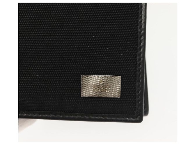 GUCCI Bifold Wallet Nylon Leather Black Silver Auth am8934 Silvery - view 18